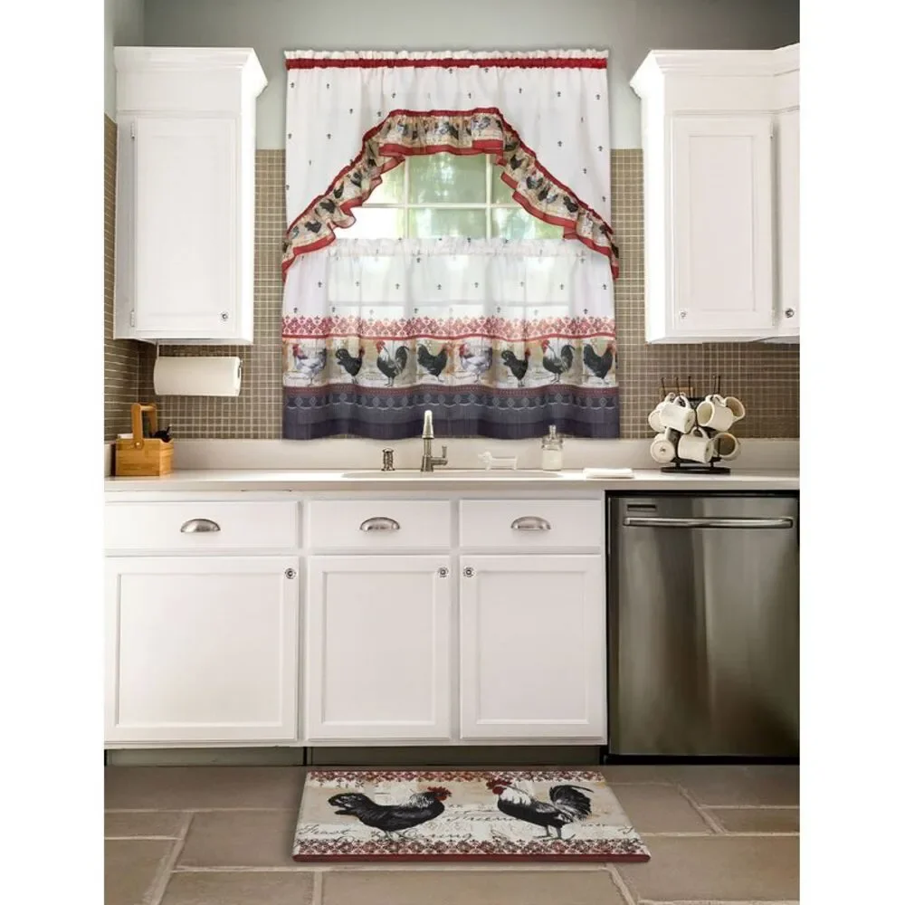 Woven Trends 30 x 18 Inches Anti-Fatigue Mat, Non-Skidding Rug Country Rooster